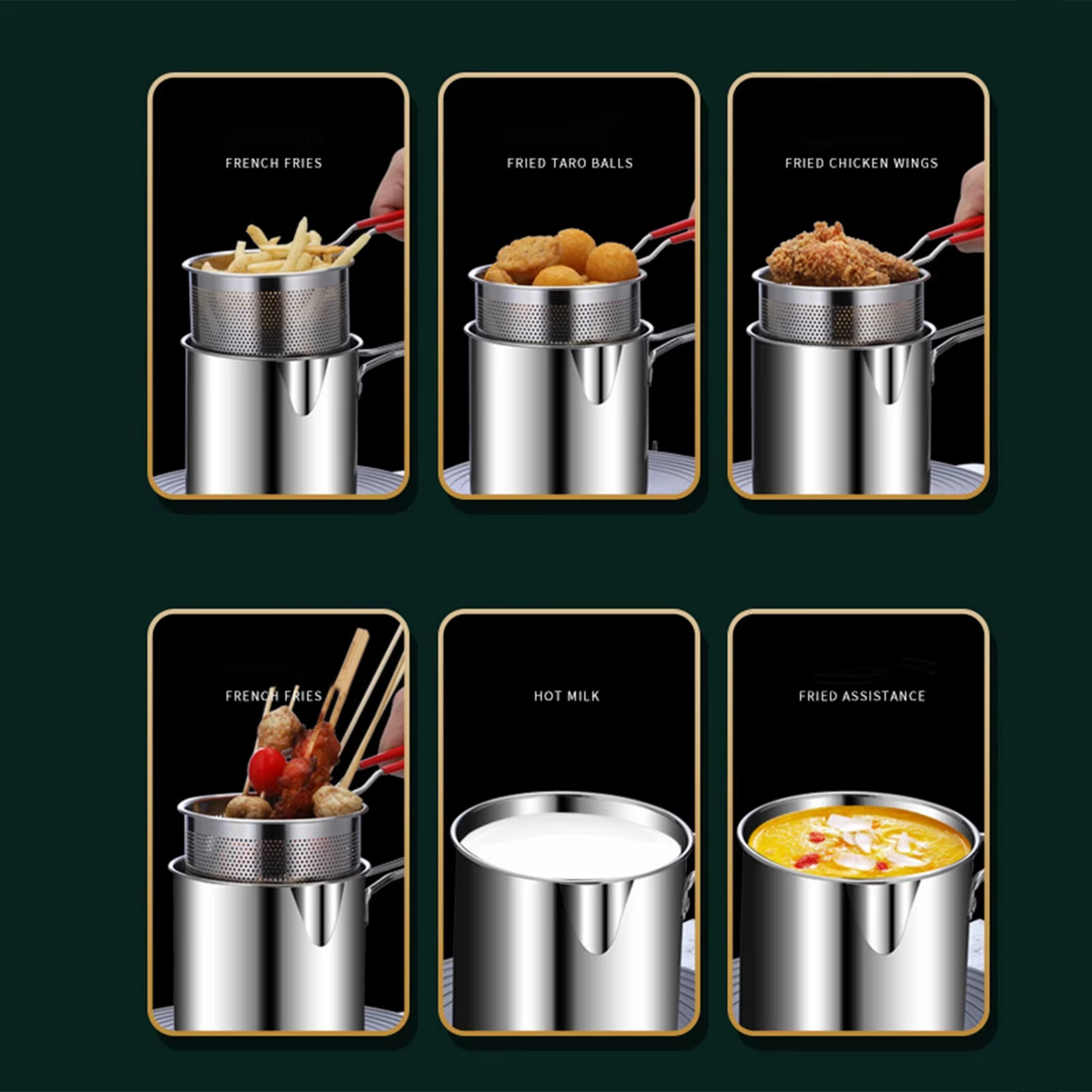 Stainless Steel Deep Frying Pot - 1200ml