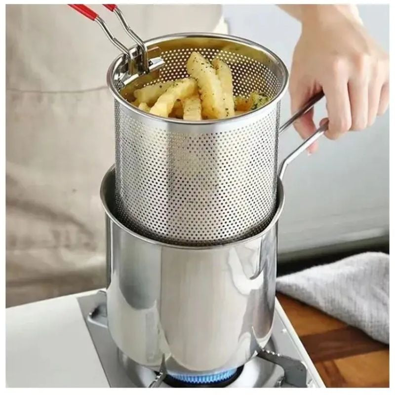 Stainless Steel Deep Frying Pot - 1200ml